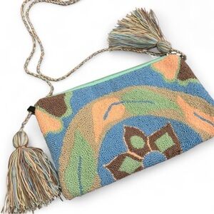 NWOT boho textured earth tones crossbody bag